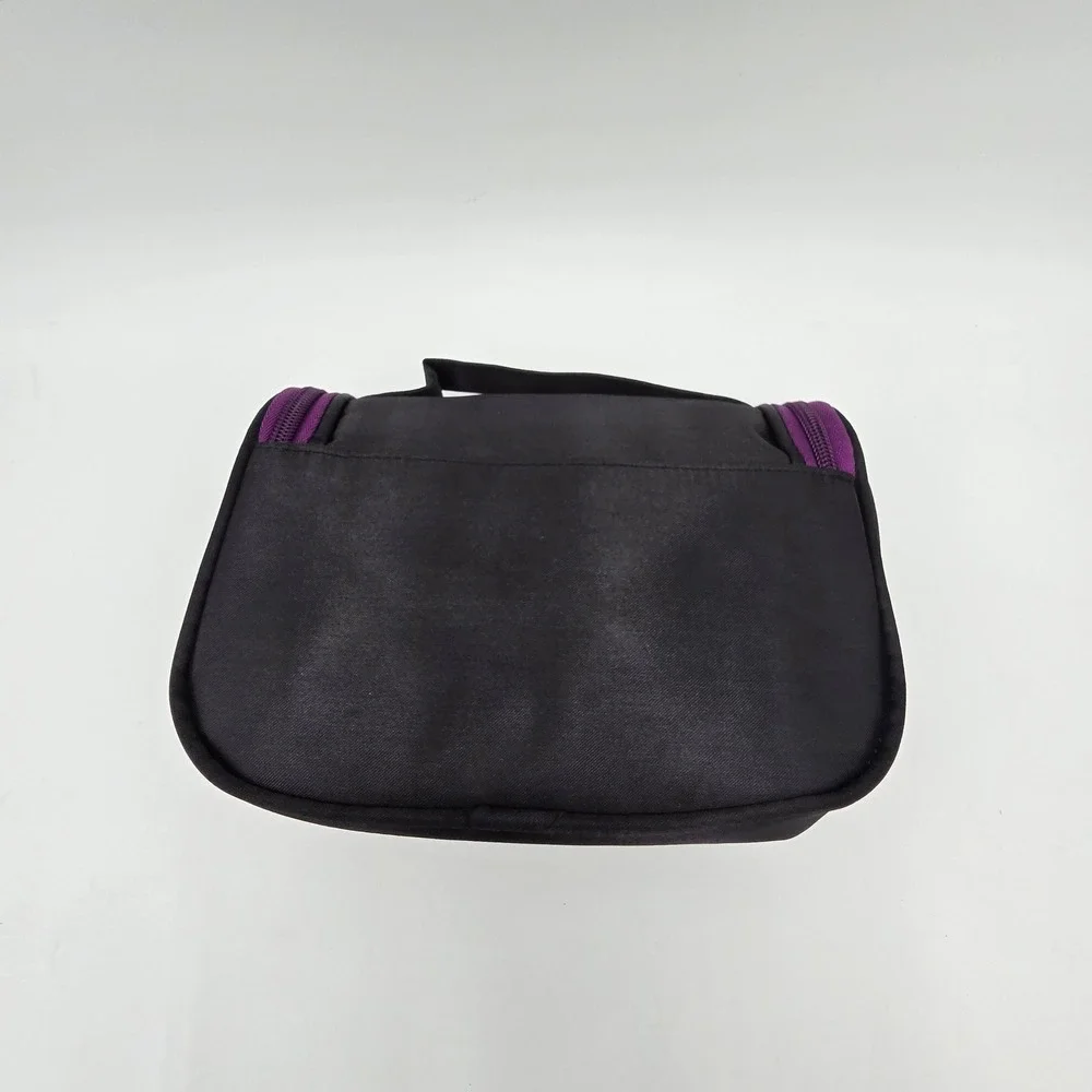 Younique Black Makeup‎ Bag Cosmetic Organizer Pouch Purple Trim Zipper